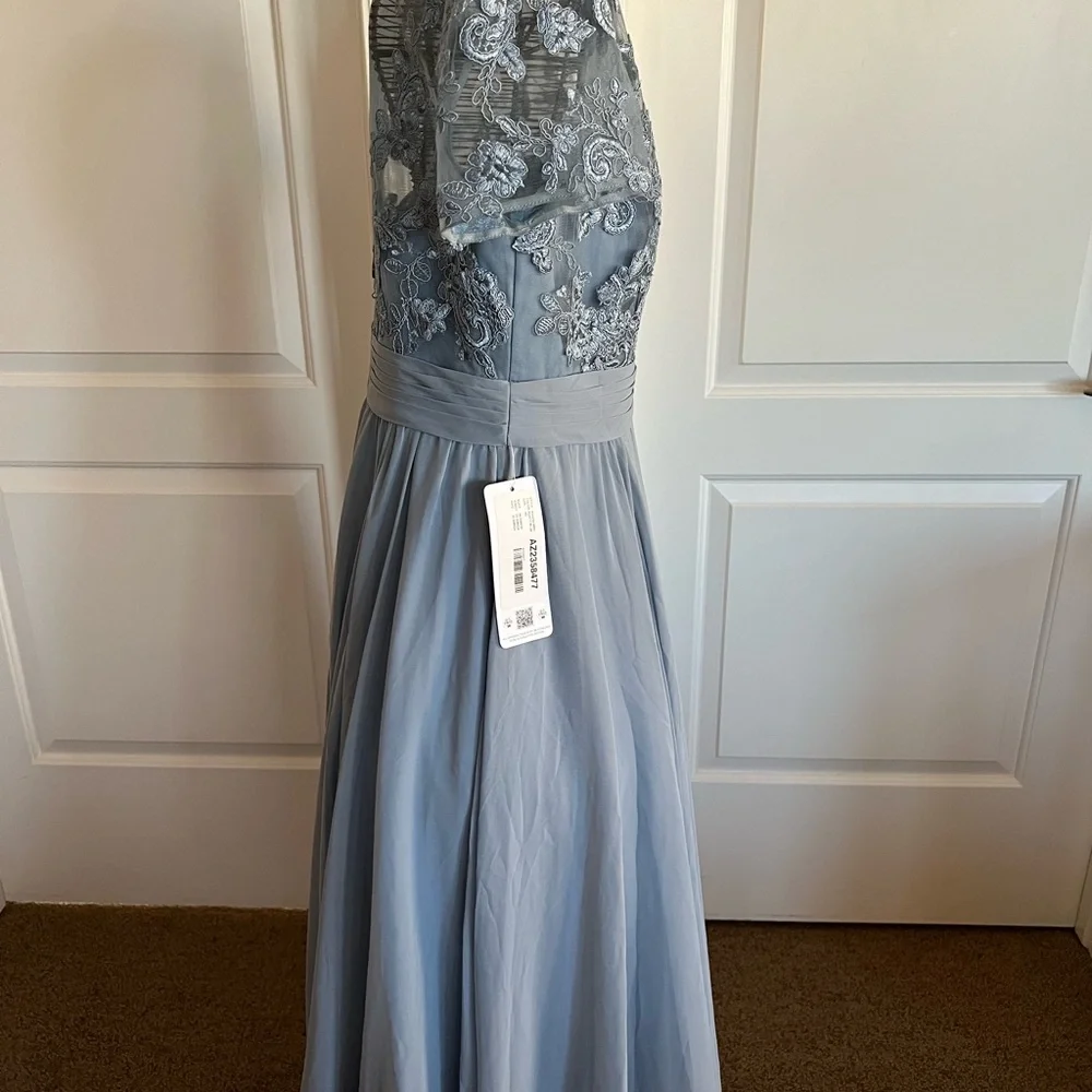 Azazie Dusty Blue size 8, bought new with tags, only worn once, like new. - Picture 4 of 6